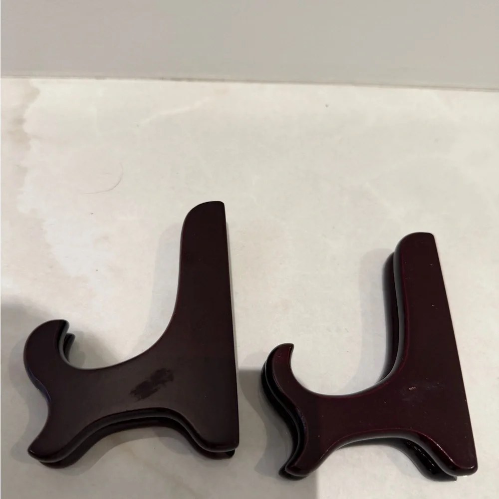 5 Display Stands, Small and Large, Wood Clear and Black